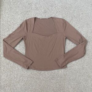 Elegant Nordstrom Brown Long Sleeve Women's Blouse Top M
